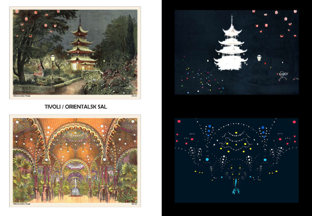 Transparente Bagtæpper Tivoli / Orientalsk sal